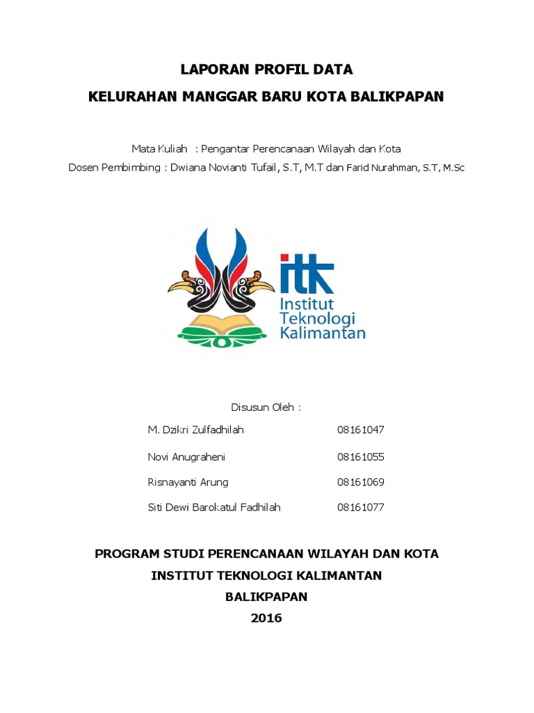 Laporan Profil Data Kelurahan Manggar Baru Kelompok 9 08161047 08161055 08161069 08161077 Pdf