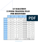 Half Marathon 12-Week Training Plan For Beginners