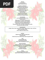 Menu - Christmas Eve Dinner Buffet