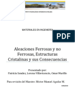 ALEACIONES FERROSAS Y NO FERROSAS, ESTRUCTURAS CRISTALINAS Y SUS CONSECUENCIAS (equipo 3).doc
