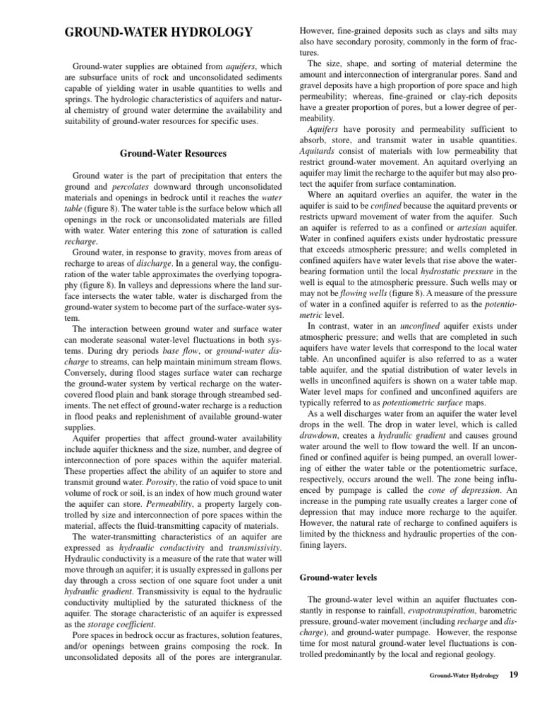 Ground-Water Hydrology | PDF | Aquifer | Groundwater