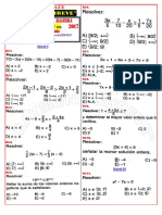 Ficha de Ejercicios de Algebra N°11 1ero y 2do de Secundaria