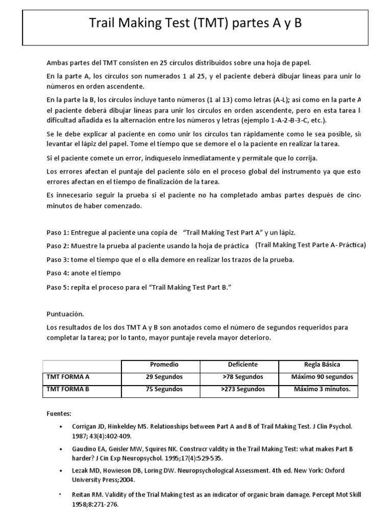 Trailmakingtest V.2.o | PDF | Ocio
