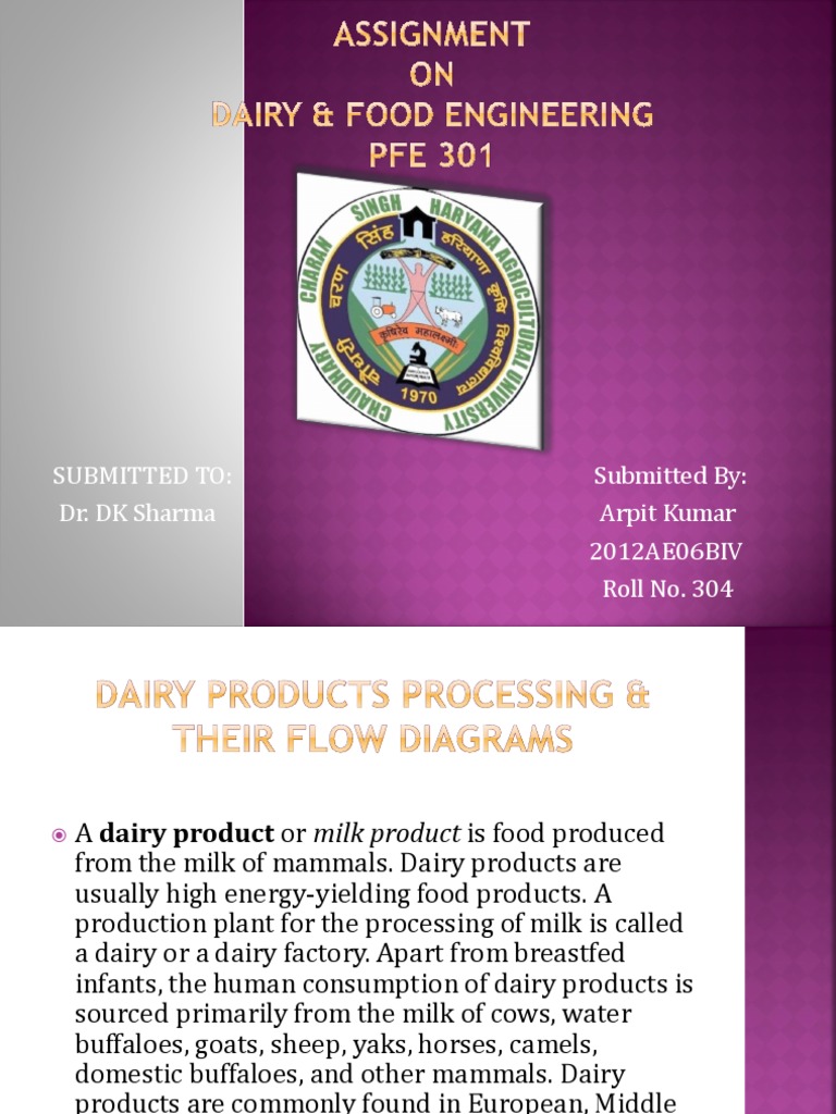 Types and Processing of Dairy Products | PDF | Dairy | Milk