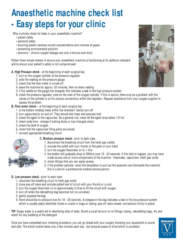 Anesthesia Machine Safety Checklist edu.svet.gob.gt