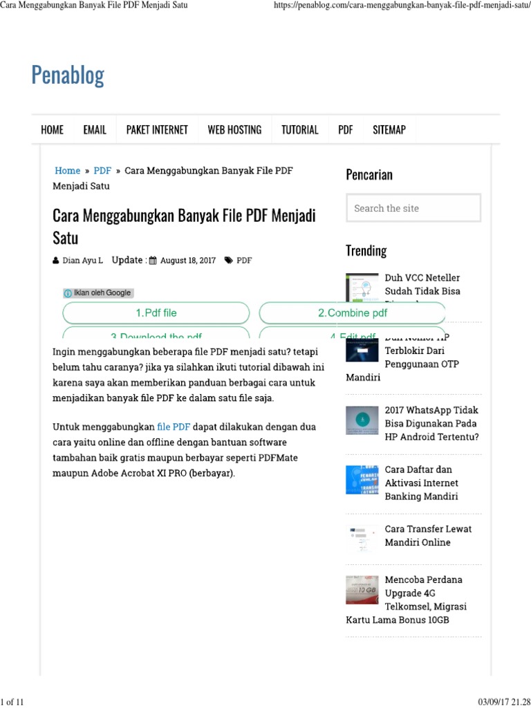 Cara Menggabungkan Banyak File Pdf Menjadi Satu