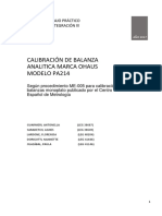 Informe Calibración de Balanza Ohaus Pa214