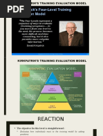 Kirkpatrik's Training Evaluation Model