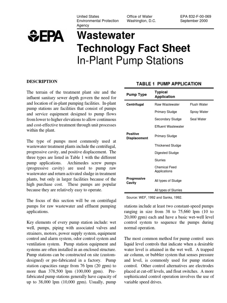 Optimizing Wastewater Pump Stations A Guide to Selecting Pumps, Designing Facilities, and