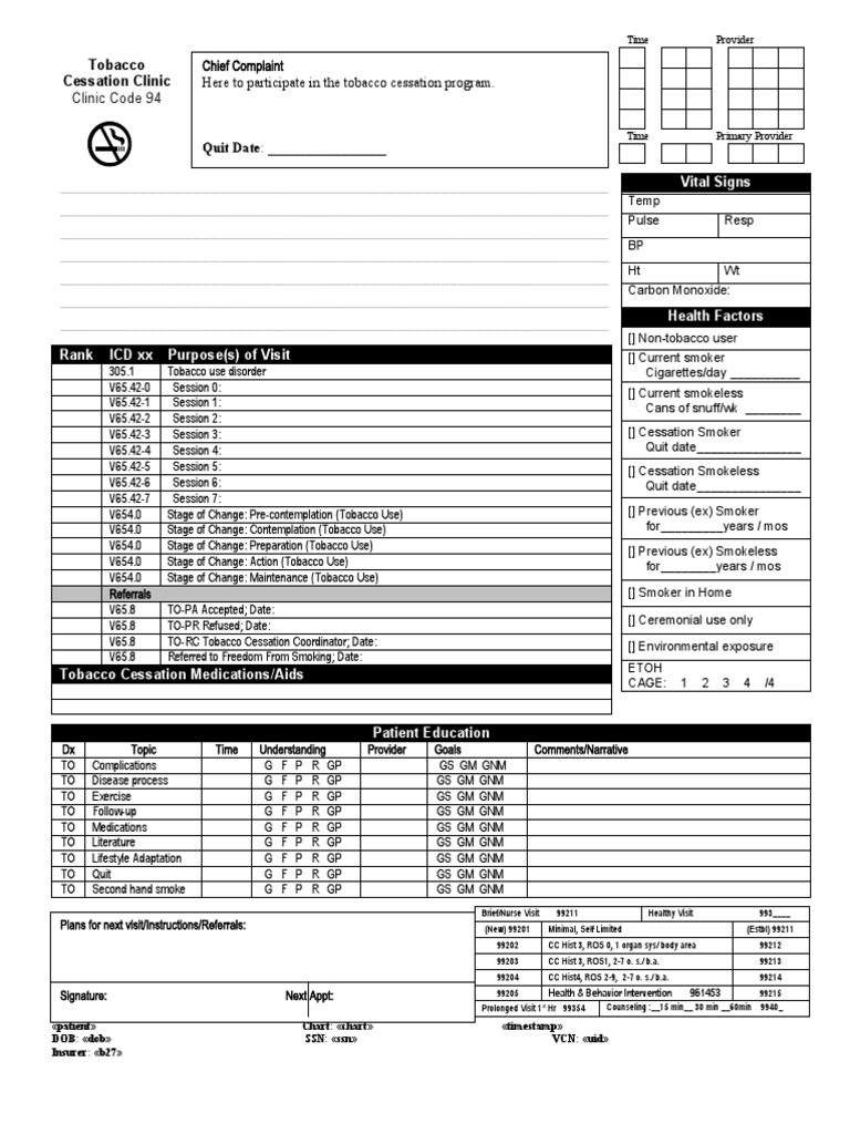 Vital Signs Chief Complaint Here To Participate in The Tobacco
