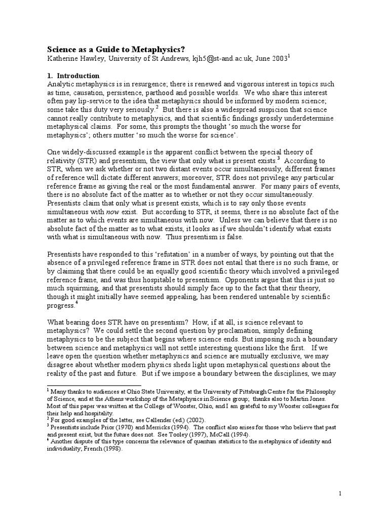 Science As A Guide To Metaphysics.pdf | Metaphysics | Optimism