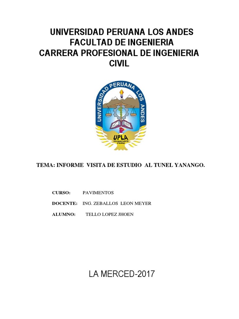Informe sobre el Túnel Yanango en Perú | PDF | Túnel | Perú