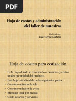 Hoja de Costos y Línea de Muestras