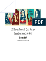 US History Jeopardy Quiz Review Thursdays From 2:40-3:00 345