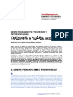 Sobre Pensamiento Fronterizo y Representacion (Entrevista A Walter Mignolo)