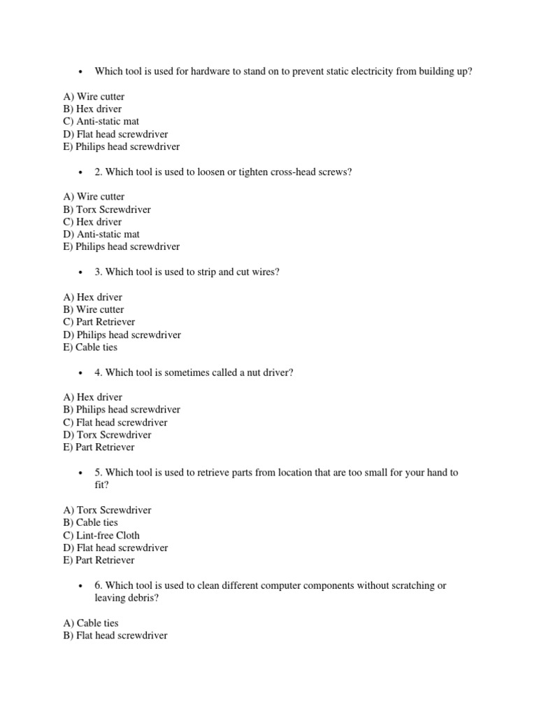 Which Tool Is Used For Hardware To Stand On To Prevent Static