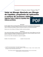 Valor en Riesgo Ajustado Por Riesgo de Liquidez, Propuesta de Aplicación A Cartera de Acciones Chilenas