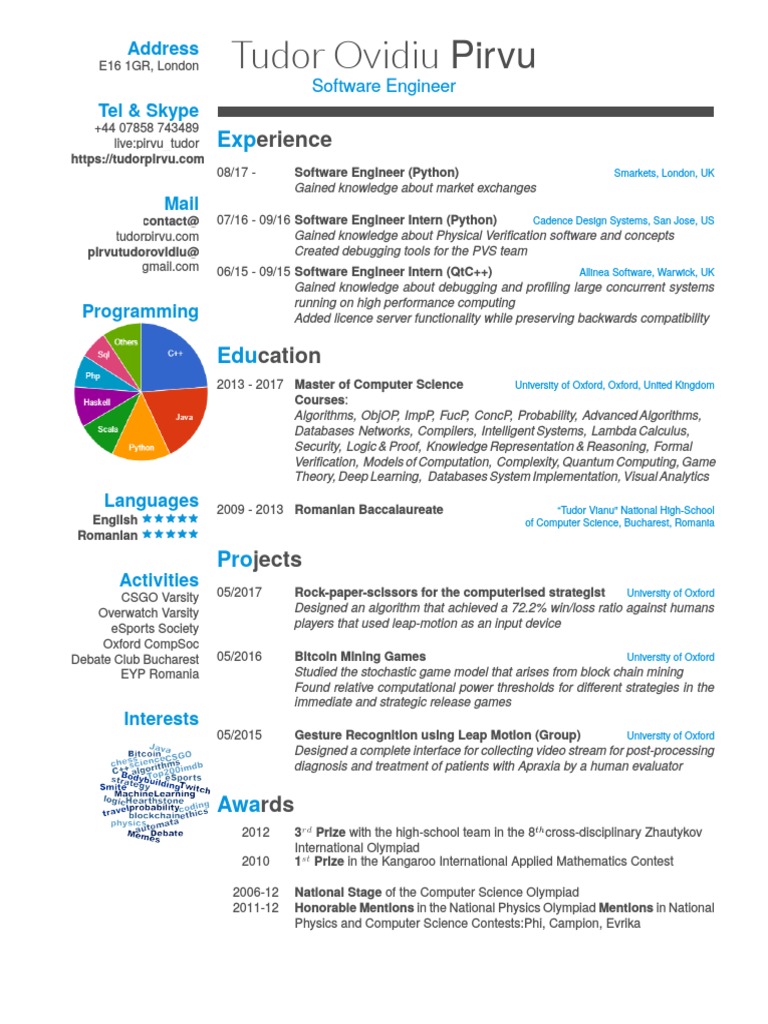 Software Engineer Profile | PDF | Computer Science | Artificial ...