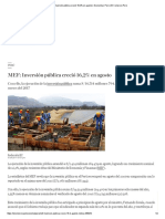 MEF_ Inversión Pública Creció 16,2% en Agosto _ Economía _ Perú _ El Comercio Perú