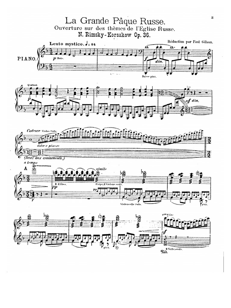 RimskyKorsakov Russian Easter Overture Op.36Piano Transcription
