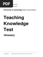 Teaching Knowledge Test: Glossary