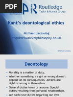 Kant's Deontological Ethics