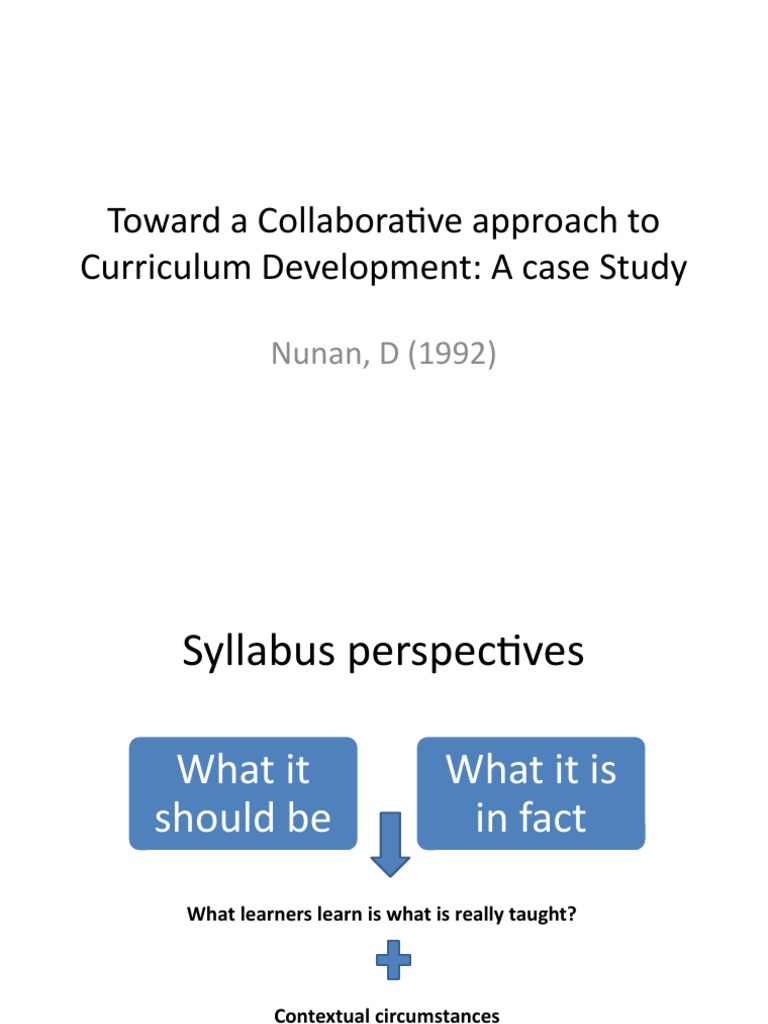 Collaborative Curriculum Development Case Study | PDF