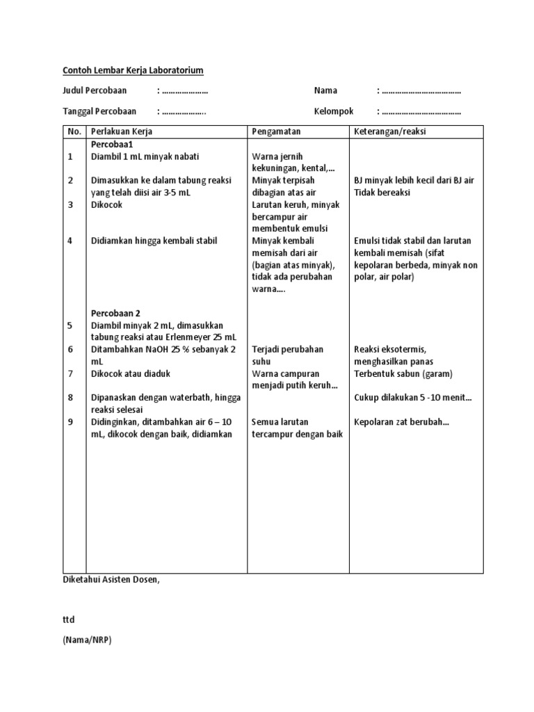 8571 - Contoh Lembar Kerja Laboratorium PDF | PDF