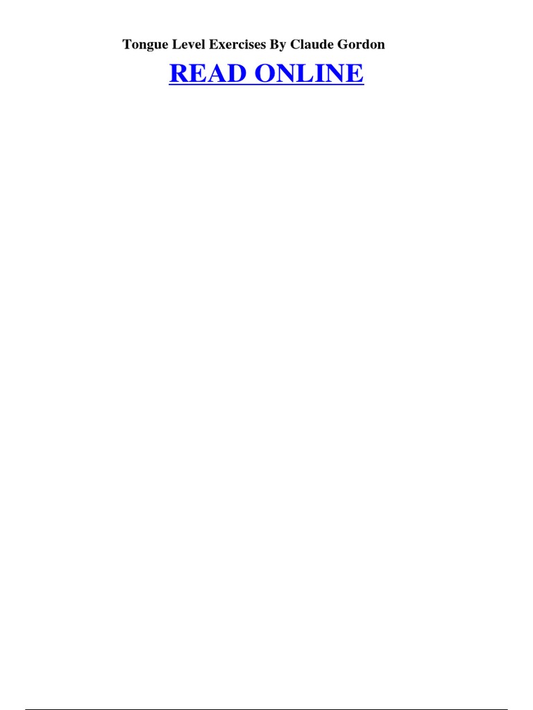 Tongue Level Exercises by Claude Gordon PDF Trumpet