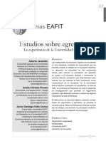 Estudios Sobre Egresados La Experiencia de La Universidad EAFIT PDF