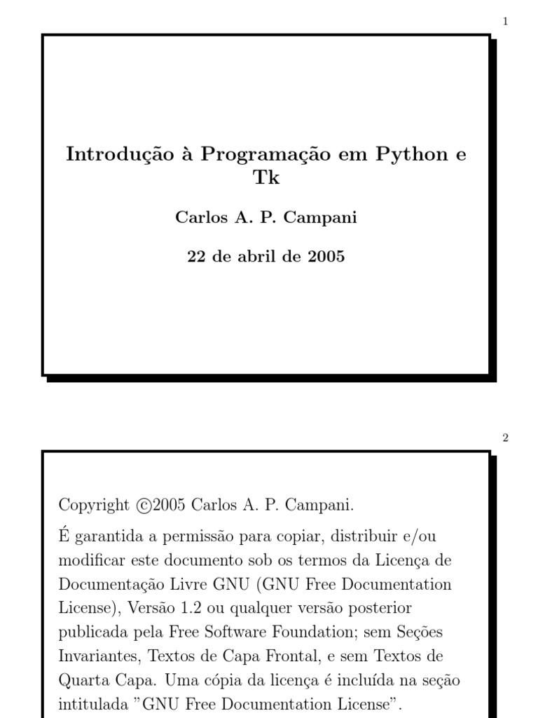 Introducao A Programacao em Python e TK PDF | PDF | Classe (programação ...