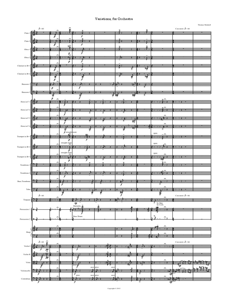 Variations For Orchestra Full Score PDF | PDF | Musical Forms | Orchestras