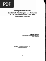 Placing Children at Risk: Questionable Psychologists and Therapists in The Sacramento Family Court and Surrounding Counties - Karen Winner Report