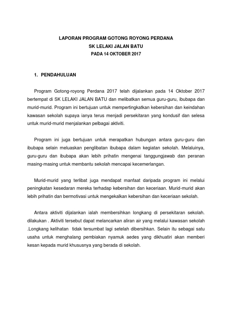 Laporan Gotong Royong