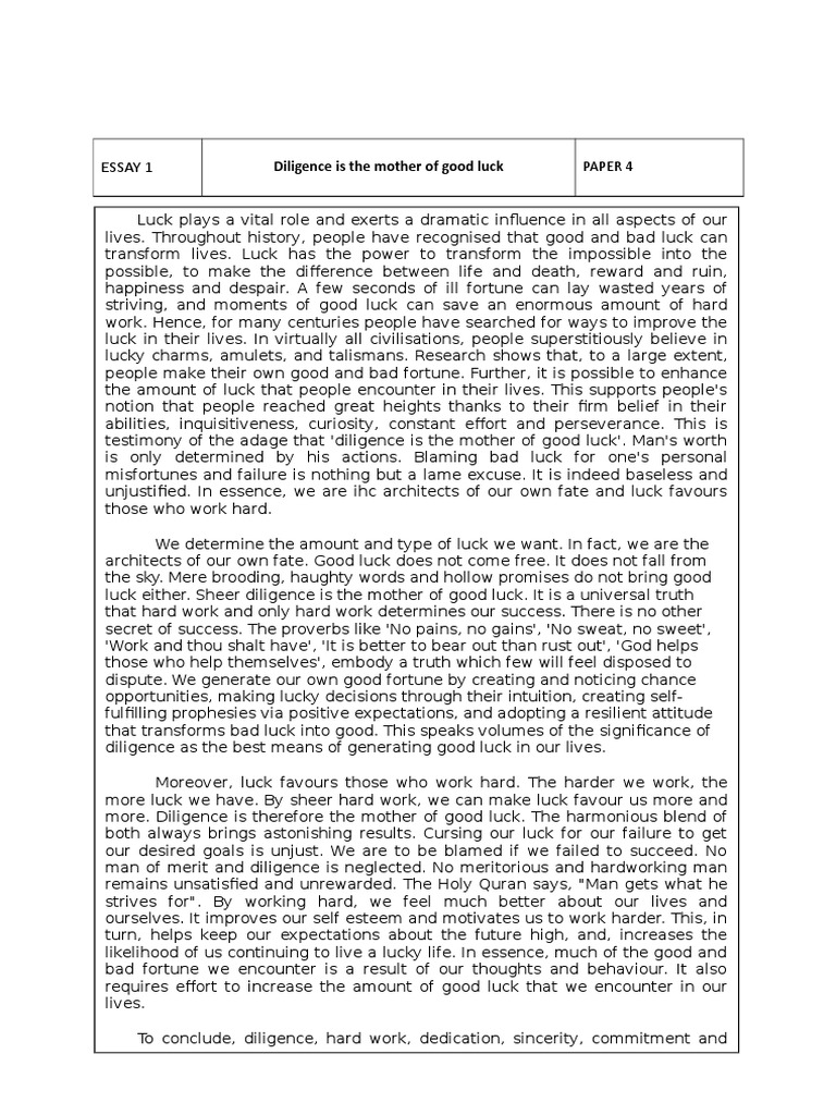 Diligence is the key to success essay picture