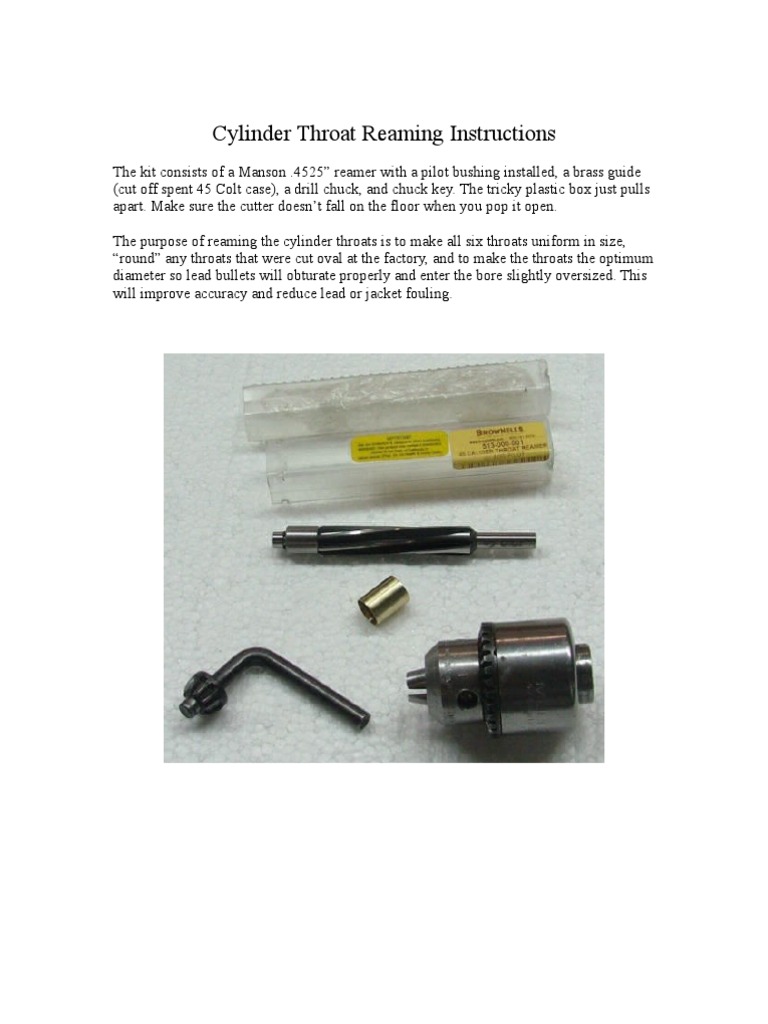 Forcing Cone and Throat Reaming Gun Barrel Tools