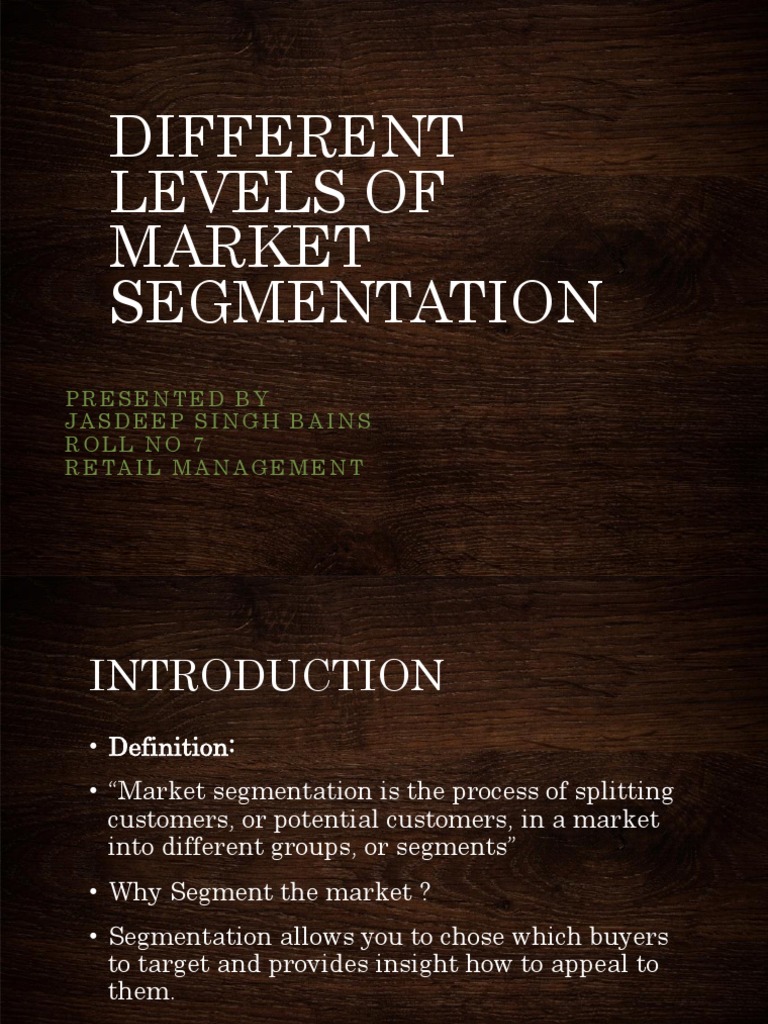 Levels of Market Segmentation Explained | PDF
