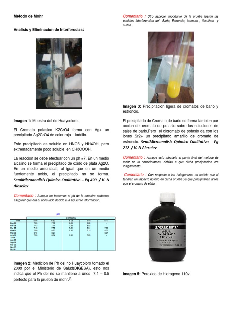 Argentometria Investigacion PDF Ph Sustancias químicas