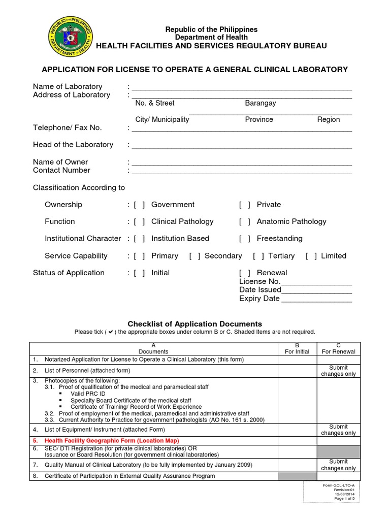 Application Form Clinical Laboratory PDF Pathology Notary Public