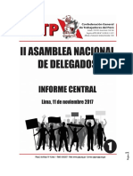 Informe Central del Consejo Directivo Nacional de la Confederación General de Trabajadores del Perú (CGTP)  a la II AND  11/11/17