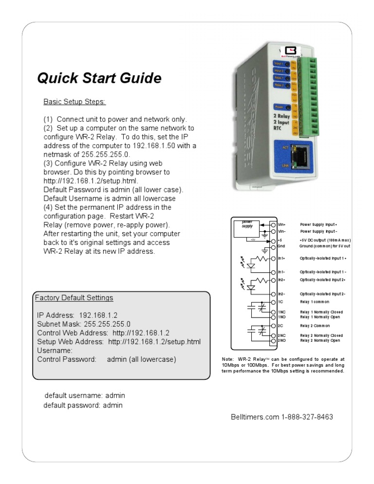 WR-2 Relay Quick Start | PDF