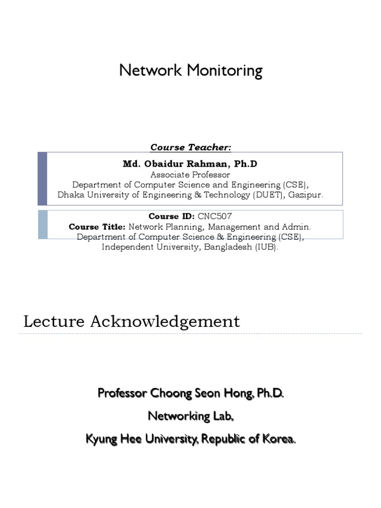 Network Monitoring and Performance Management | PDF | Computer Network ...