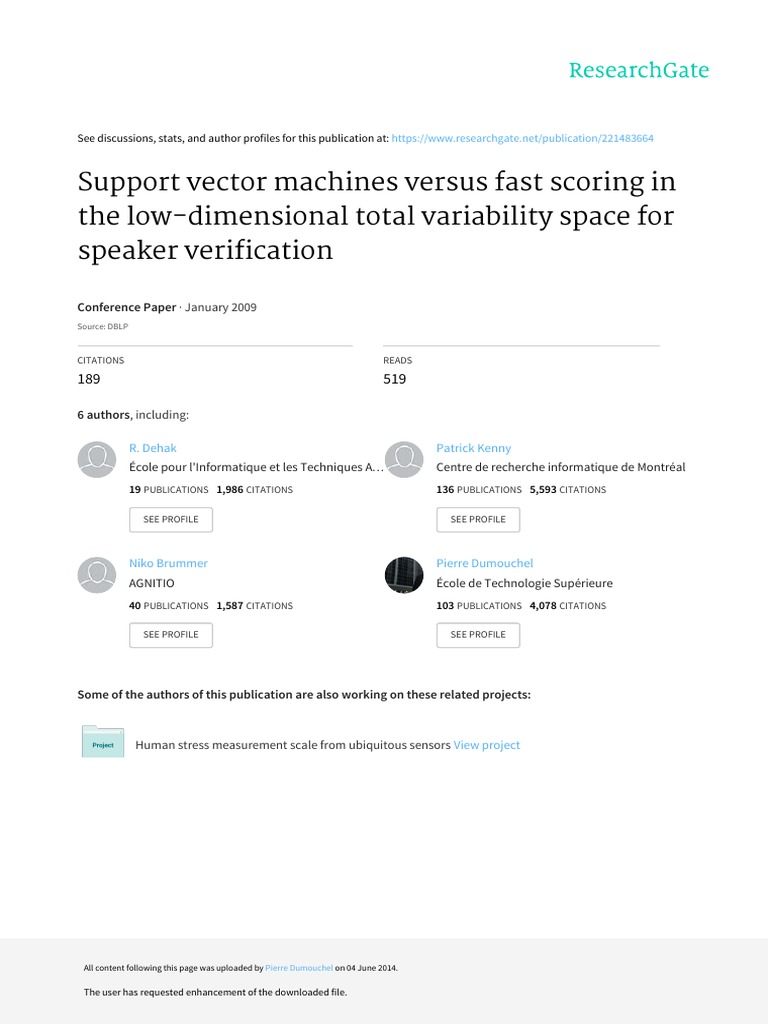 Support Vector Machines Versus Fast Scoring in The | PDF | Eigenvalues ...