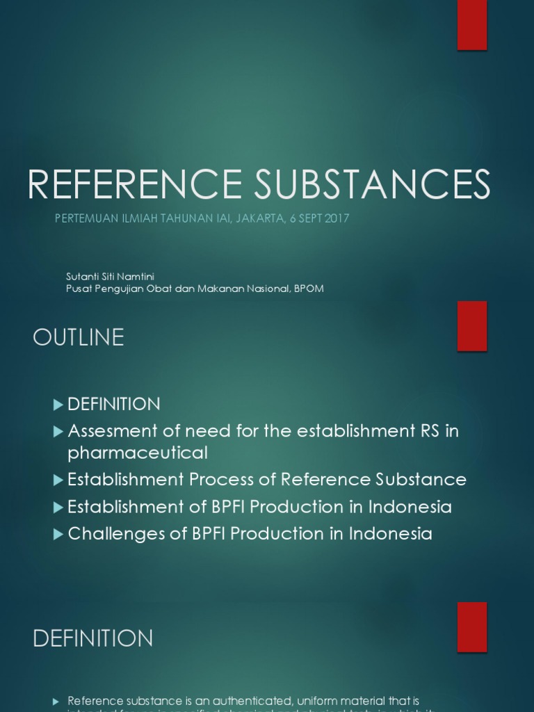 Sutanti Siti Namtini Reference Substances | PDF | Assay | Chemical ...
