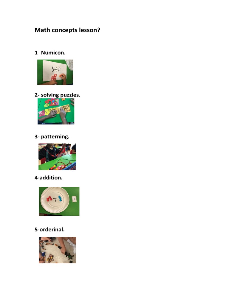 Math Concepts: Numicon & Puzzles | PDF