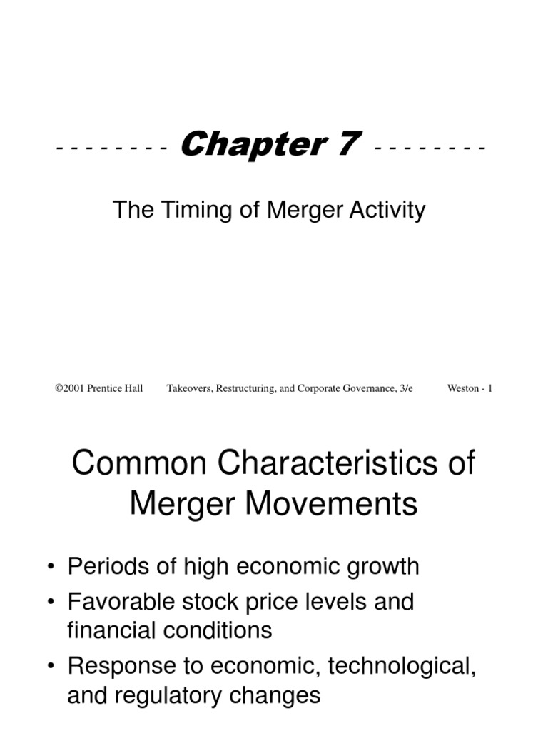 The Timing of Merger Activity | PDF | Takeover | Mergers And Acquisitions