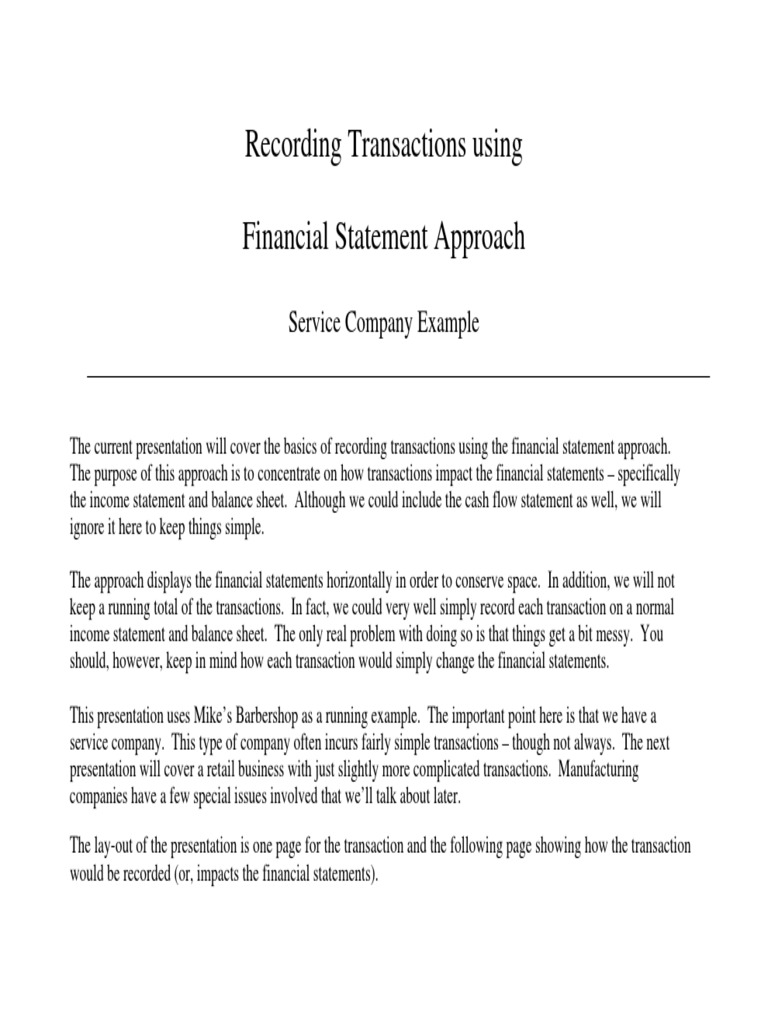 Recording Transactions in Service Companies | PDF | Balance Sheet | Expense