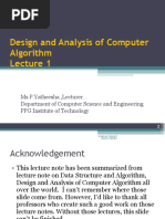 Design and Analysis of Computer Algorithm