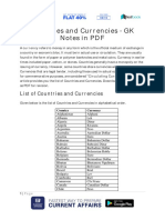 Countries and Currencies GK Notes in PDF
