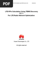 Lte Kpis Calculation Using Tems Discovery 13.1.1 For Lte Radio Network Optimization